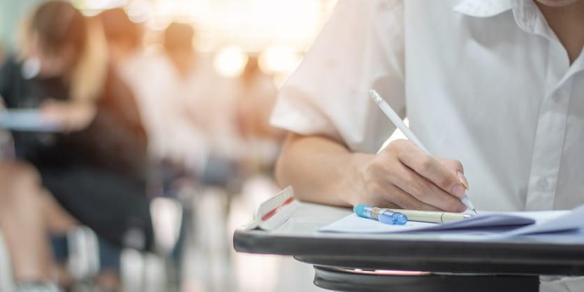 School exam student's taking educational test